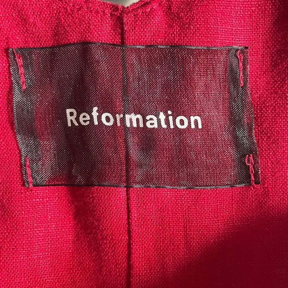REFORMATION Red Linen Top - Picture 5 of 6